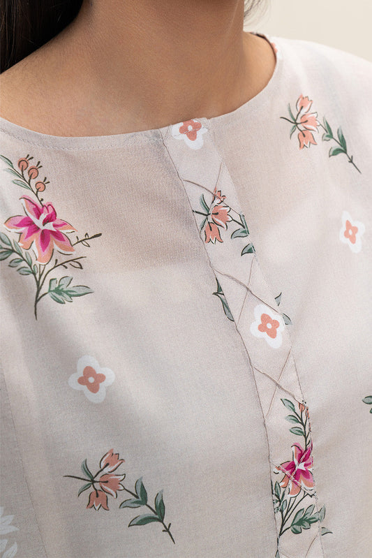 2 PIECE PRINTED LAWN SUIT-ORCHID GLEAM (UNSTITCHED)