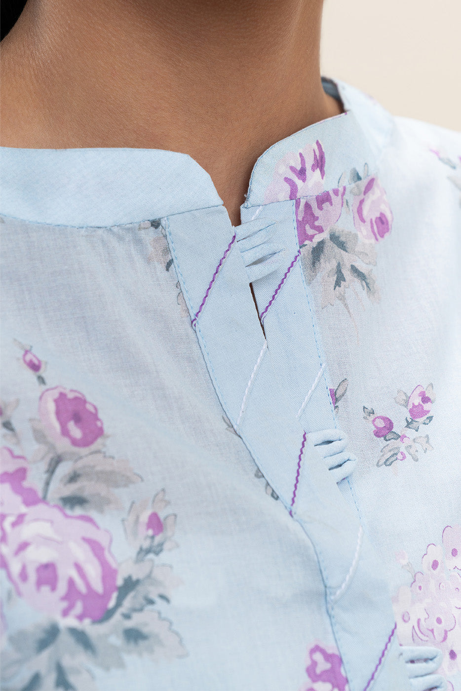 3 PIECE PRINTED LAWN SUIT-SKY BLOOM (UNSTITCHED)