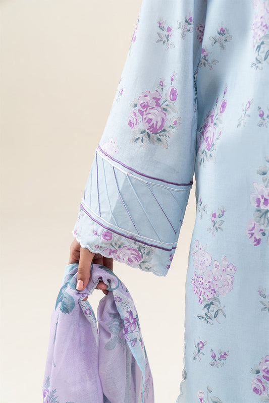 3 PIECE PRINTED LAWN SUIT-SKY BLOOM (UNSTITCHED)