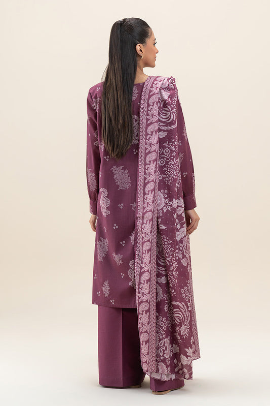 3 PIECE PRINTED LAWN SUIT-MULBERRY MUSE (UNSTITCHED)
