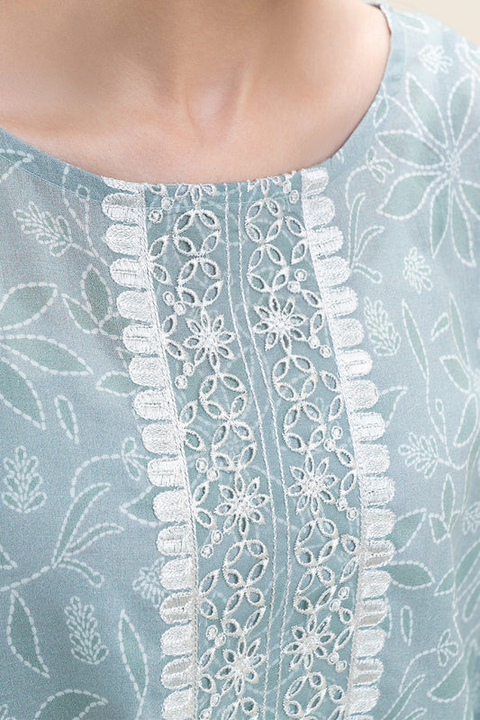 3 PIECE EMBROIDERED LAWN SUIT-DAZZLE SAGE (UNSTITCHED)