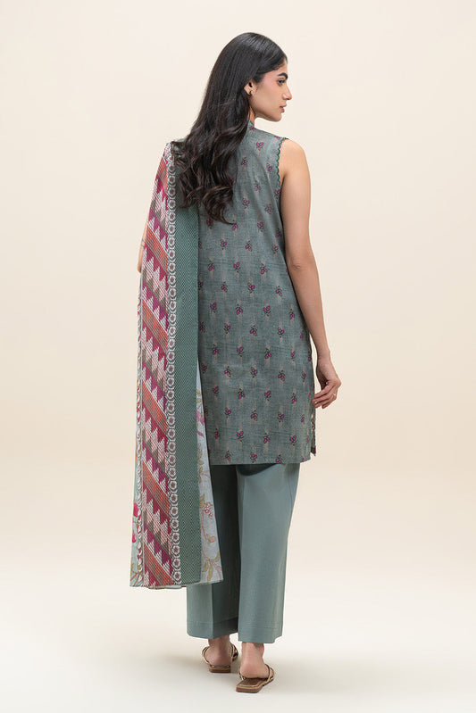 3 PIECE EMBROIDERED LAWN SUIT-SAGE BLOOM (UNSTITCHED)