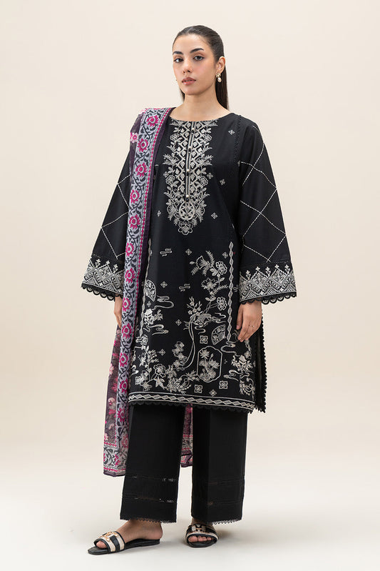 3 PIECE EMBROIDERED LAWN SUIT-EBONY VOGUE (UNSTITCHED)