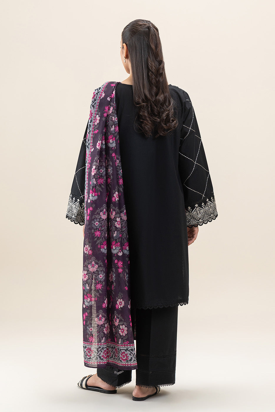 3 PIECE EMBROIDERED LAWN SUIT-EBONY VOGUE (UNSTITCHED)
