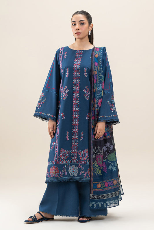 3 PIECE EMBROIDERED LAWN SUIT-MIDNIGHT GLOOM (UNSTITCHED)