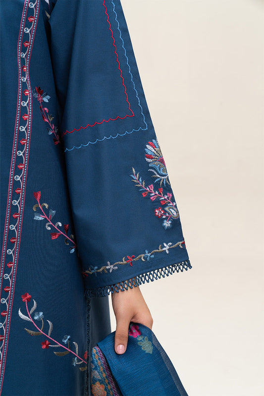 3 PIECE EMBROIDERED LAWN SUIT-MIDNIGHT GLOOM (UNSTITCHED)