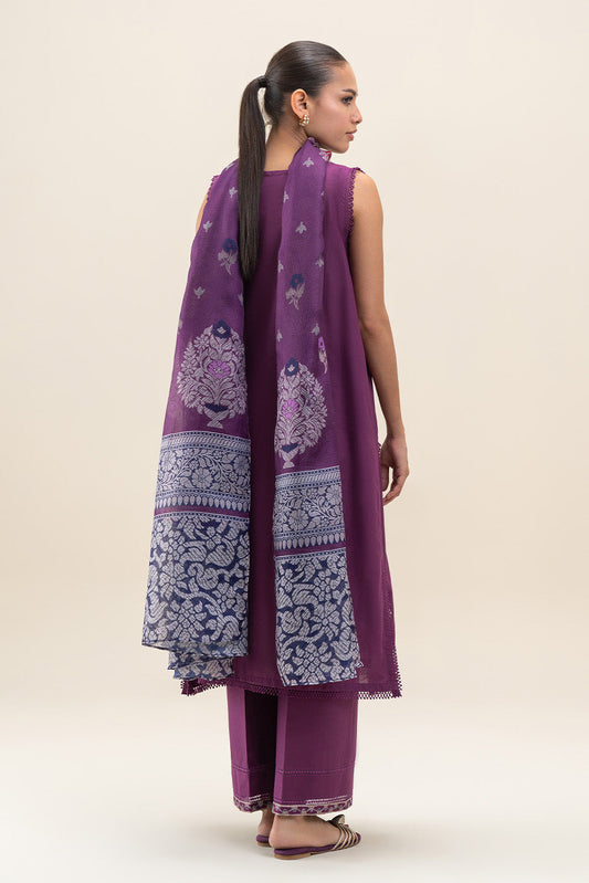 3 PIECE EMBROIDERED LAWN SUIT-SANGRIA DUSK (UNSTITCHED)