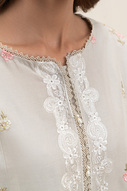 3 PIECE EMBROIDERED LAWN SUIT-PISTACHIO PINK (UNSTITCHED)