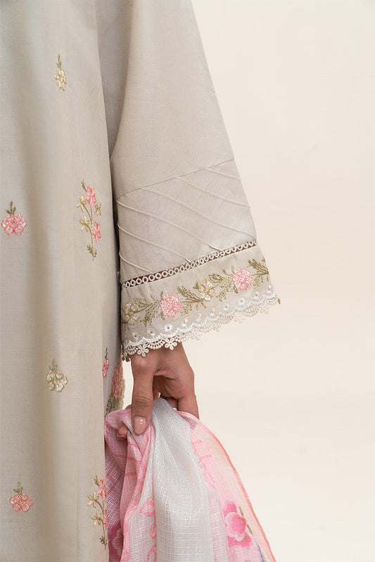 3 PIECE EMBROIDERED LAWN SUIT-PISTACHIO PINK (UNSTITCHED)