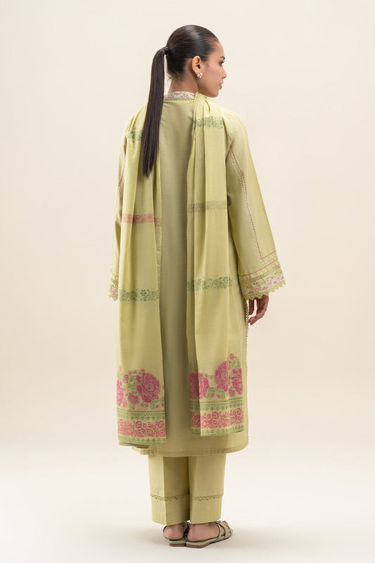 3 PIECE EMBROIDERED LAWN SUIT-LUSH GREEN (UNSTITCHED)