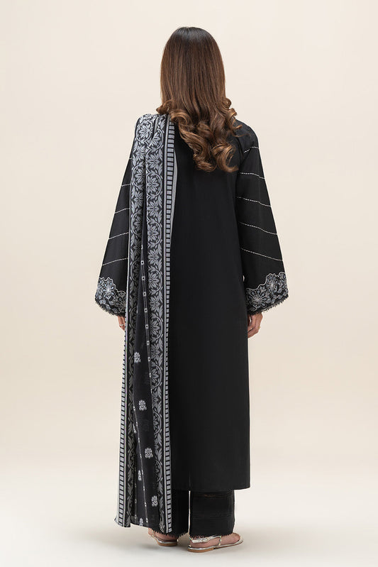3 PIECE EMBROIDERED LAWN SUIT-MIDNIGHT MIST (UNSTITCHED)
