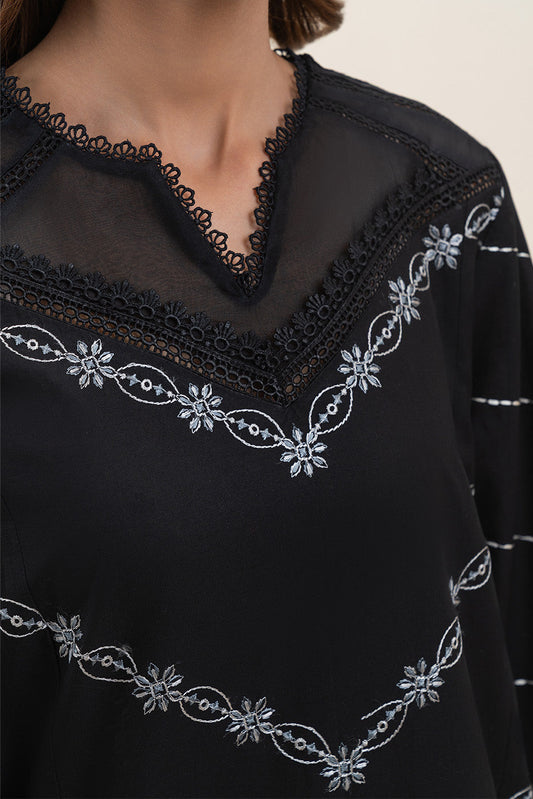 3 PIECE EMBROIDERED LAWN SUIT-MIDNIGHT MIST (UNSTITCHED)