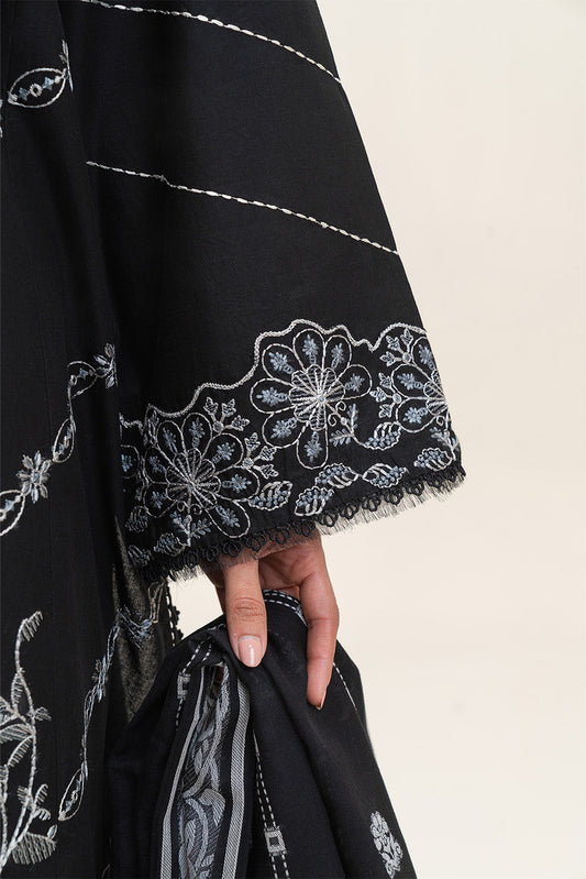 3 PIECE EMBROIDERED LAWN SUIT-MIDNIGHT MIST (UNSTITCHED)