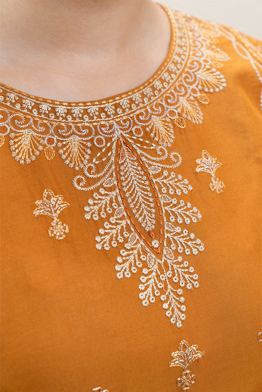 3 PIECE EMBROIDERED LAWN SUIT-CARAMEL MUSE (UNSTITCHED)