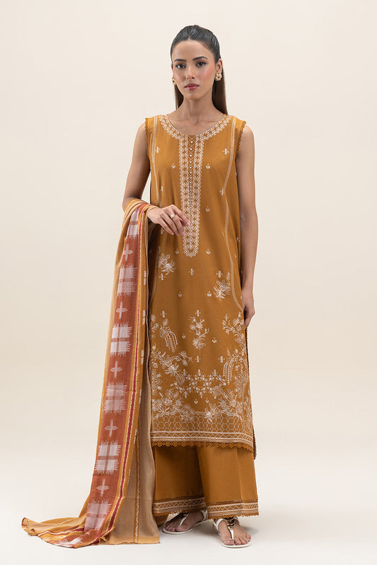 3 PIECE EMBROIDERED LAWN SUIT-SUNSET HUES (UNSTITCHED)