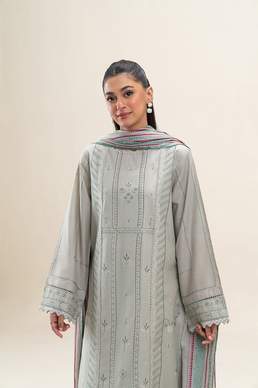 3 PIECE EMBROIDERED LAWN SUIT-SAGE VERVE (UNSTITCHED)