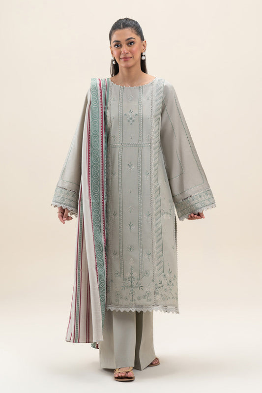3 PIECE EMBROIDERED LAWN SUIT-SAGE VERVE (UNSTITCHED)