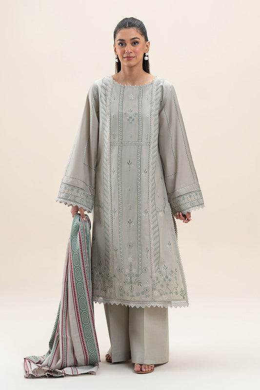 3 PIECE EMBROIDERED LAWN SUIT-SAGE VERVE (UNSTITCHED)