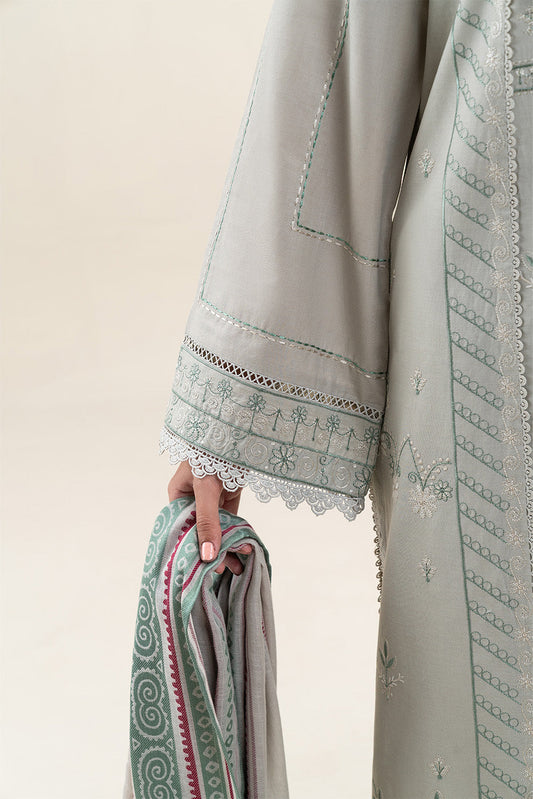 3 PIECE EMBROIDERED LAWN SUIT-SAGE VERVE (UNSTITCHED)