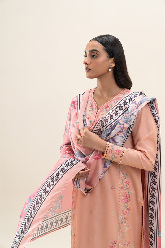3 PIECE EMBROIDERED LAWN SUIT-BALLET BUD (UNSTITCHED)
