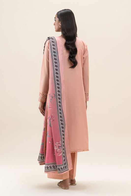 3 PIECE EMBROIDERED LAWN SUIT-BALLET BUD (UNSTITCHED)