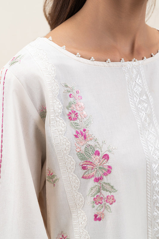 3 PIECE EMBROIDERED LAWN SUIT-IVORY GLAM (UNSTITCHED)
