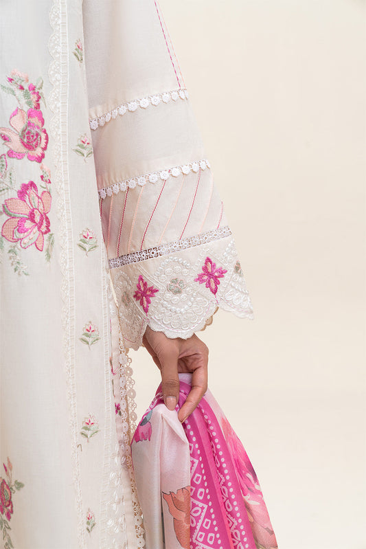 3 PIECE EMBROIDERED LAWN SUIT-IVORY GLAM (UNSTITCHED)