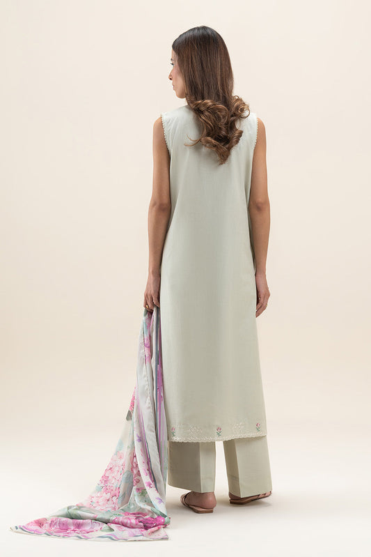 3 PIECE EMBROIDERED LAWN SUIT-SAGE BLOOM (UNSTITCHED)