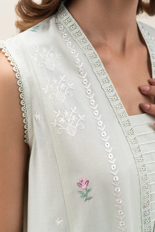 3 PIECE EMBROIDERED LAWN SUIT-SAGE BLOOM (UNSTITCHED)