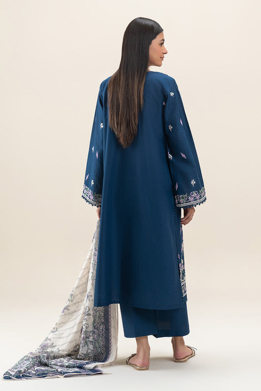 3 PIECE EMBROIDERED LAWN SUIT-ROYAL ORCHID (UNSTITCHED)