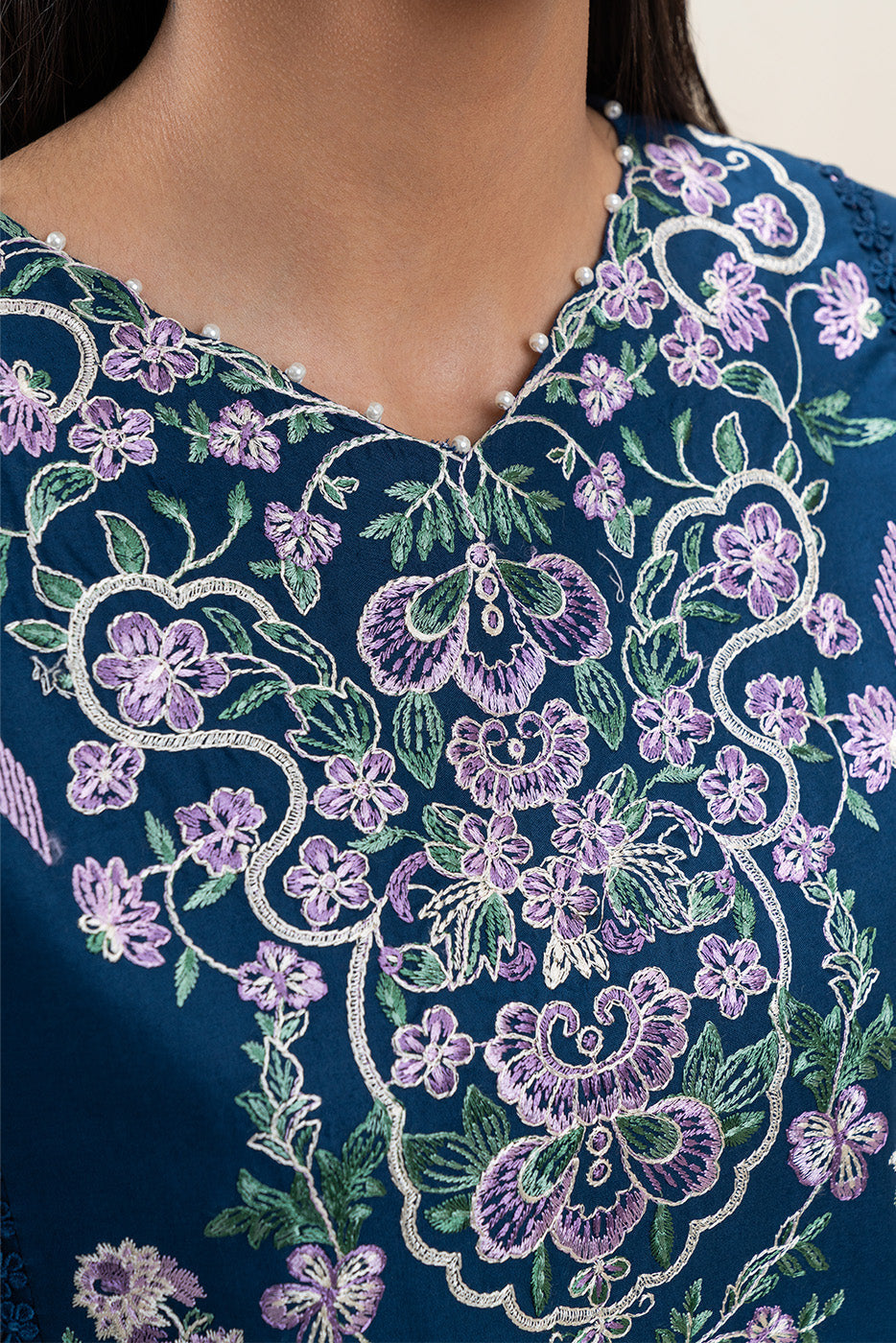 3 PIECE EMBROIDERED LAWN SUIT-ROYAL ORCHID (UNSTITCHED)