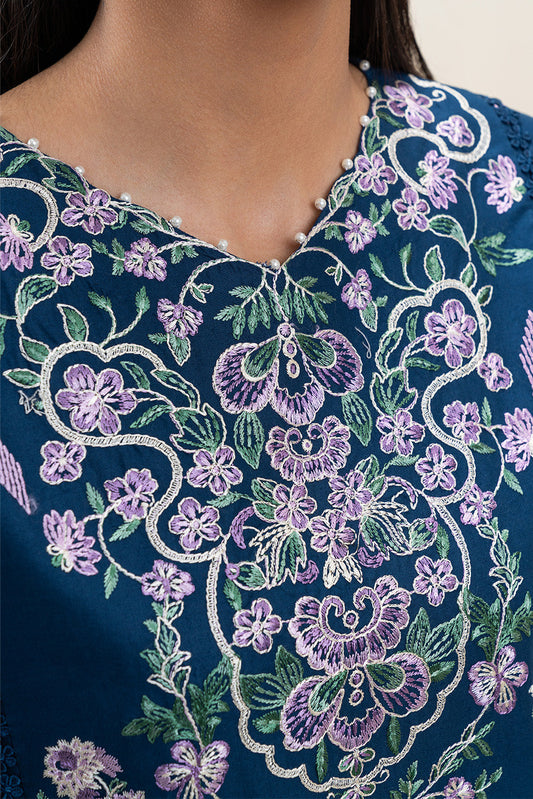 3 PIECE EMBROIDERED LAWN SUIT-ROYAL ORCHID (UNSTITCHED)