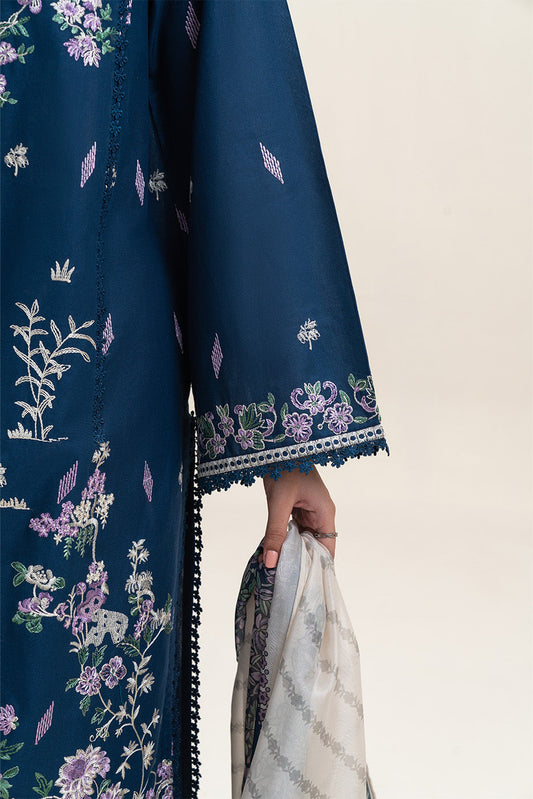 3 PIECE EMBROIDERED LAWN SUIT-ROYAL ORCHID (UNSTITCHED)