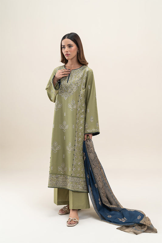 3 PIECE EMBROIDERED LAWN SUIT-MUTED MIRAGE (UNSTITCHED)