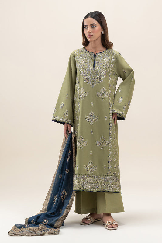 3 PIECE EMBROIDERED LAWN SUIT-MUTED MIRAGE (UNSTITCHED)