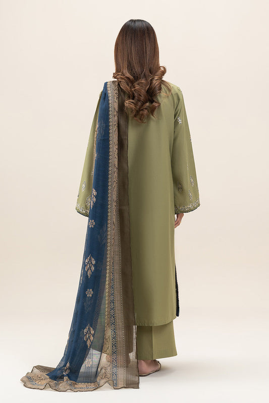 3 PIECE EMBROIDERED LAWN SUIT-MUTED MIRAGE (UNSTITCHED)