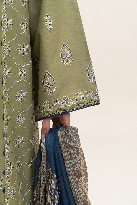3 PIECE EMBROIDERED LAWN SUIT-MUTED MIRAGE (UNSTITCHED)