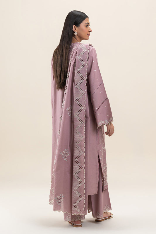 3 PIECE EMBROIDERED LAWN SUIT-DUSTY PINK (UNSTITCHED)
