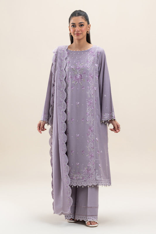 3 PIECE EMBROIDERED LAWN SUIT-LAVENDER GLOW (UNSTITCHED)