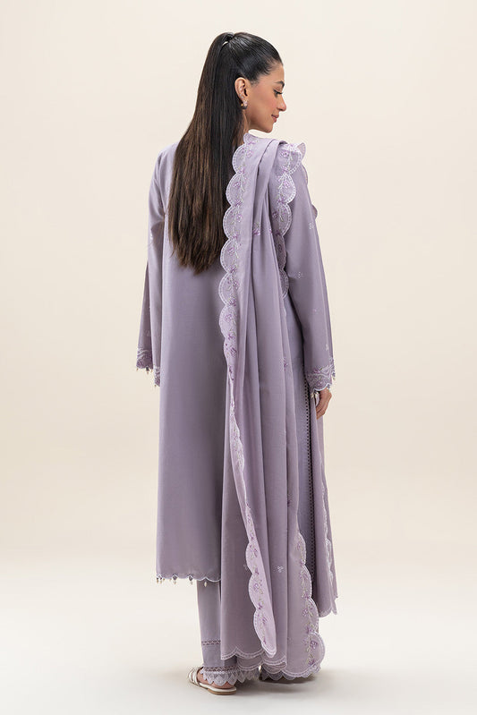 3 PIECE EMBROIDERED LAWN SUIT-LAVENDER GLOW (UNSTITCHED)