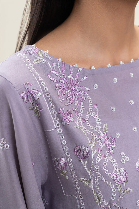 3 PIECE EMBROIDERED LAWN SUIT-LAVENDER GLOW (UNSTITCHED)