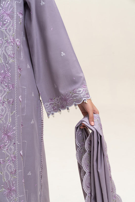 3 PIECE EMBROIDERED LAWN SUIT-LAVENDER GLOW (UNSTITCHED)