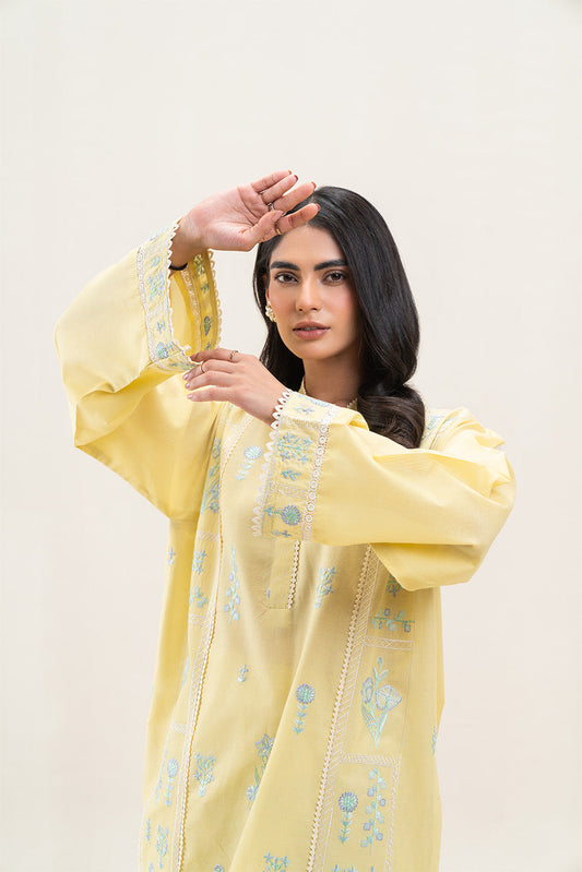 2 PIECE EMBROIDERED LAWN LAWN SUIT-DAFFODIL MUSK (UNSTITCHED)