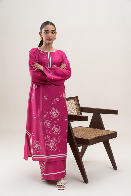 2 PIECE EMBROIDERED LAWN SUIT-FUSCHIA CHARM (UNSTITCHED)