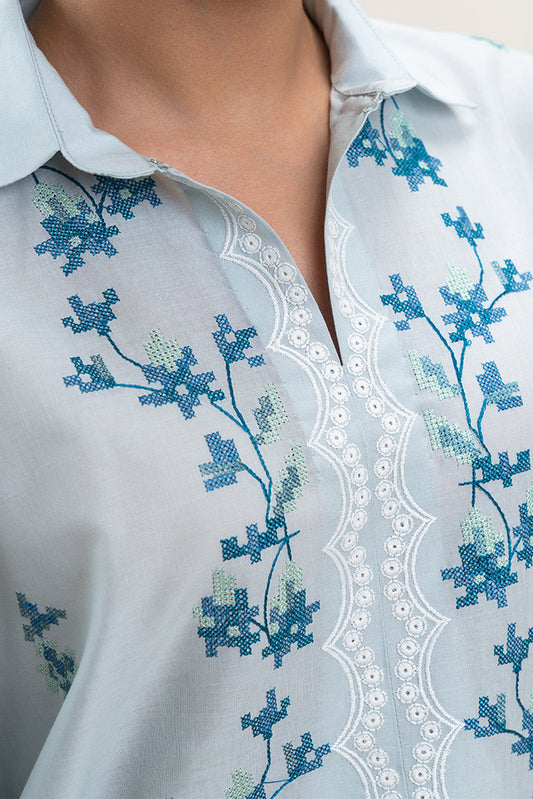 2 PIECE EMBROIDERED LAWN SUIT-DIVINE SKY (UNSTITCHED)