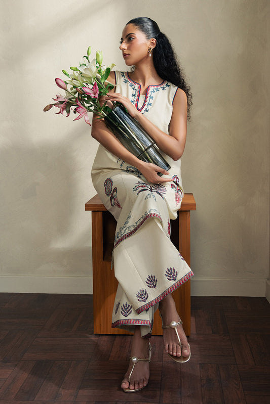 2 PIECE EMBROIDERED LAWN SUIT-SAND TREASURE (UNSTITCHED)