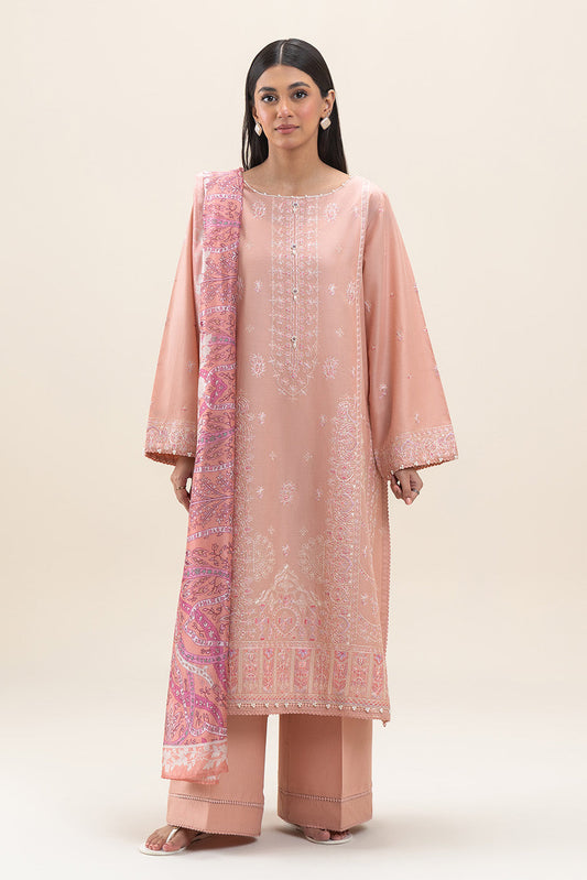 3 PIECE EMBROIDERED LAWN SUIT-SOFT SORBET (UNSTITCHED)