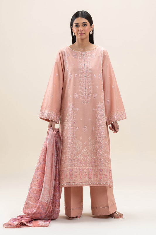 3 PIECE EMBROIDERED LAWN SUIT-SOFT SORBET (UNSTITCHED)