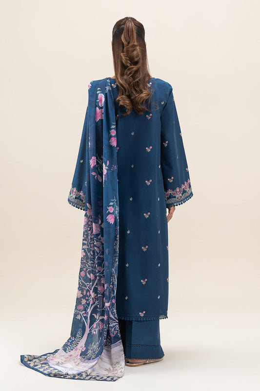 3 PIECE EMBROIDERED LAWN SUIT-RADIANT AZURE (UNSTITCHED)