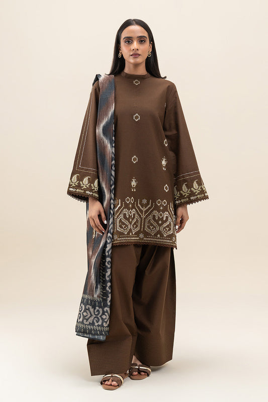 3 PIECE EMBROIDERED LAWN SUIT-UMBER TWIST (UNSTITCHED)